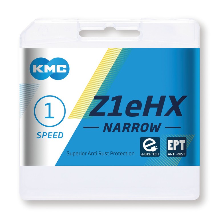 Catena KMC Z1eHX Narrow EPT 1/2" x 3/32", 128 maglie, 7,8mm, argento