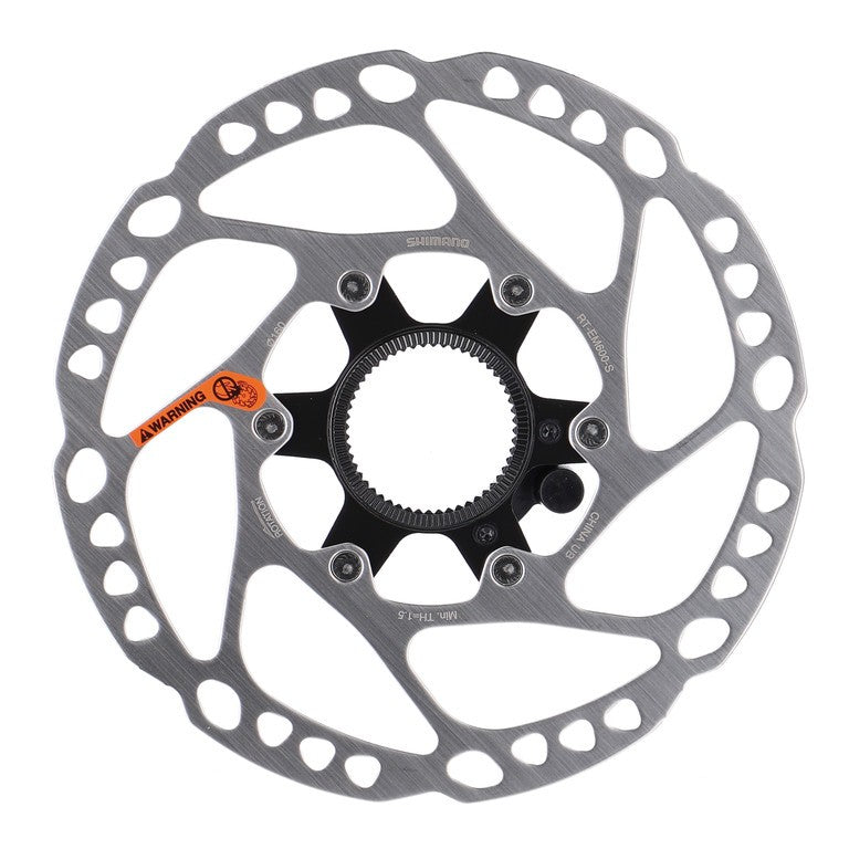 Disco de freno Shimano RT-EM600 Centerlock de 160 mm con anillo de bloqueo.