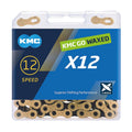 Catena KMC X12 Ti-N WAXED 1/2"x11/128",126 m., 12v., oro/nero