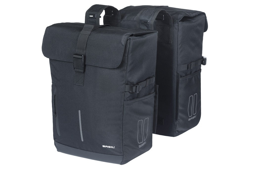 Basil Move Doppel-Tasche, Schwarz, 30 l