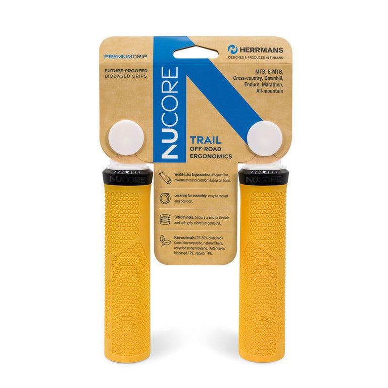 Manopole HERRMANS Nucore Trail Peak 130mm, Ã 22mm, Amber DD46 BL+BR