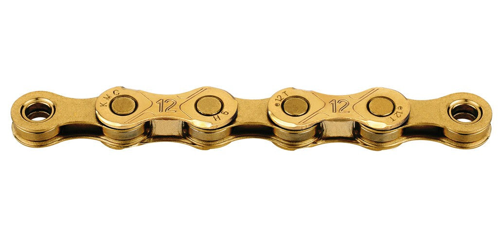 Catena KMC e12 Ti-N 1/2"x11/128", 130 maglie, 12v., oro