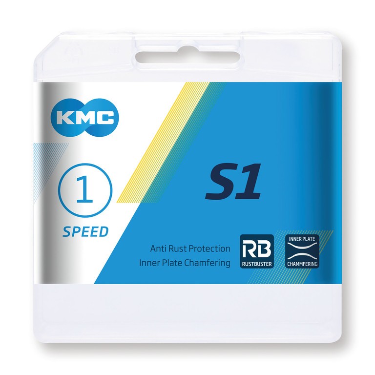 Catena KMC S1 Wide RB 1/2" x 1/8", 112 maglie, 8,6 mm, argento