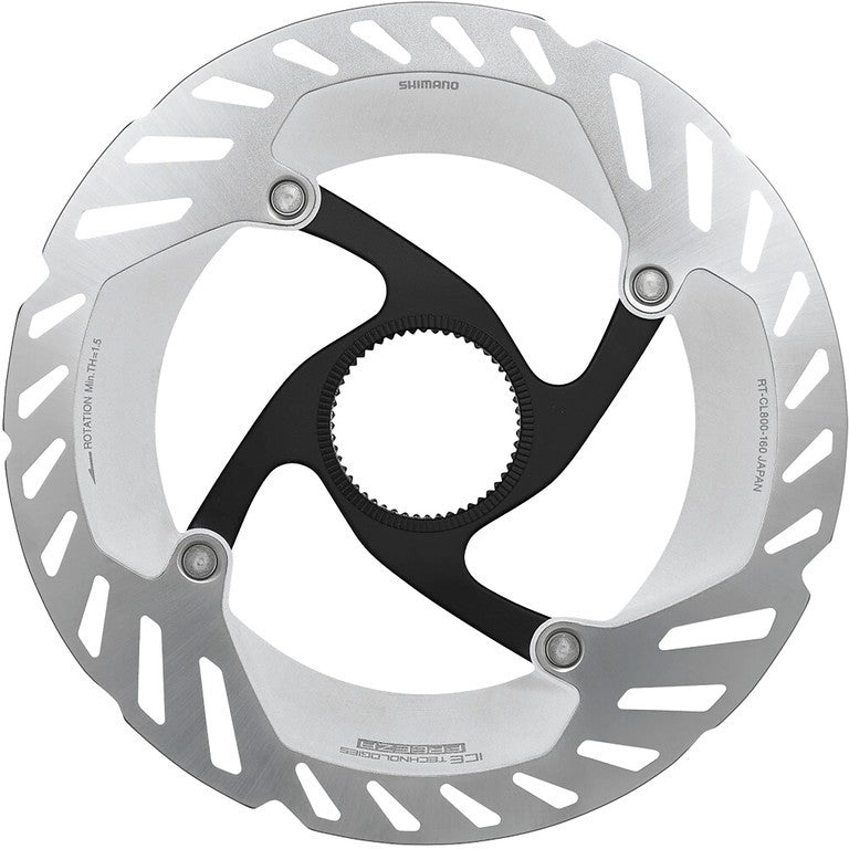 Disco de freno Shimano RT-CL800 180 mm CL con anillo de bloqueo de dientes externo.