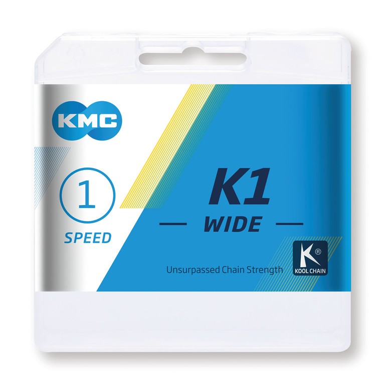 Catena KMC K1 Wide 1/2" x 1/8",112 maglie, 9,4mm, arg/nr