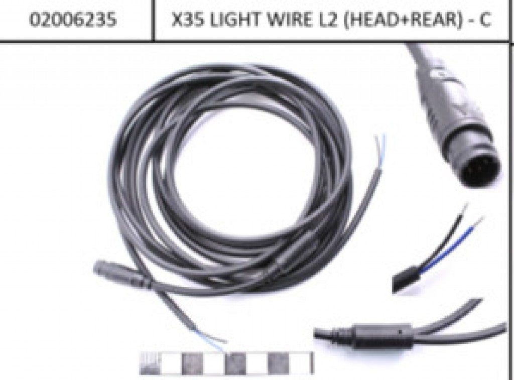 Cable de luz EBM Y delantero + trasero (10/20 cm) negro, conexión EBM con cable abierto