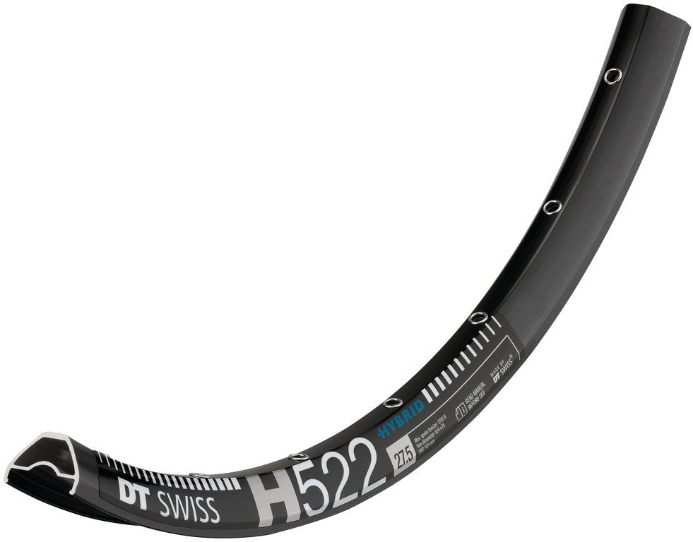 Llanta DT Swiss H 522 de 27,5", negra, 28 agujeros, 584-25, LV 6,5 mm