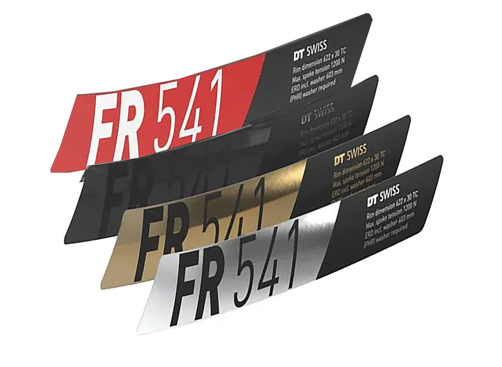 Set decor. DT Swiss FR 541 29x30 DB rosso/oro/nero/cromo, vinile
