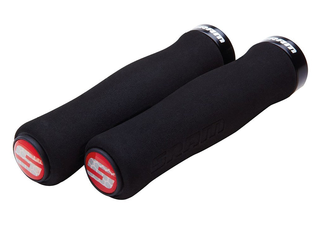 Puños de espuma SRAM Contour de 129 mm y Ø 22 mm, individuales, negros/negros