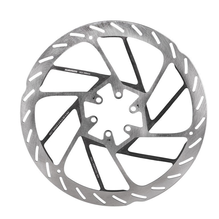 Disco freno SRAM DB HS2 Ø200mm, arg, 6 fori, arrotondato