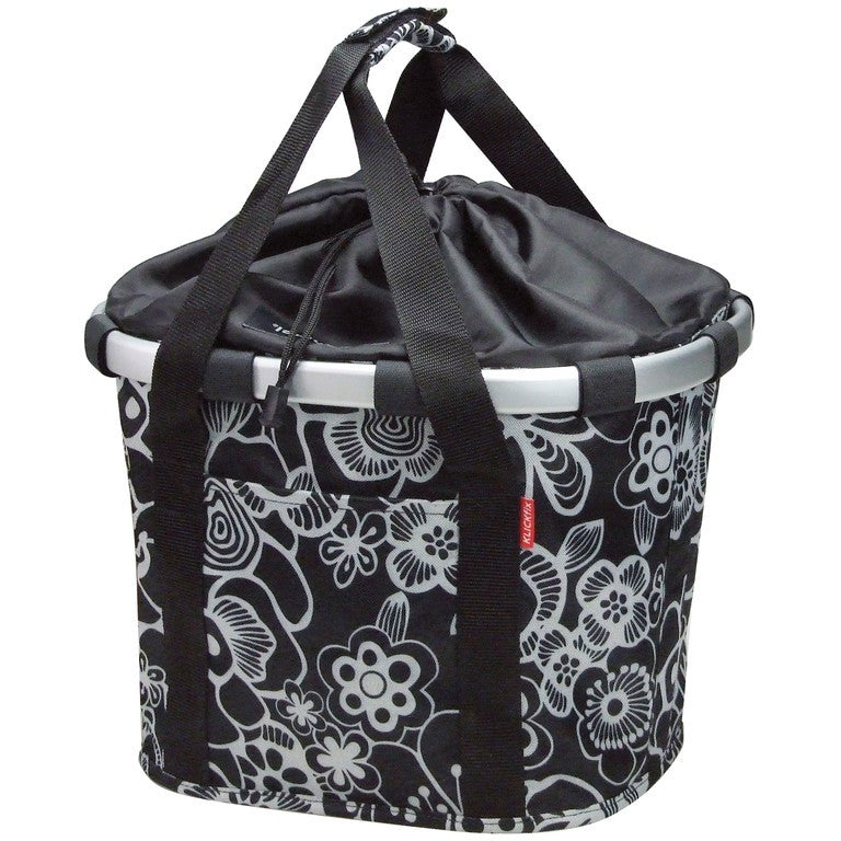 Bolsa de ciudad KLICKfix Bikebasket flor negra, 35x28x26cm, 15l, 800g