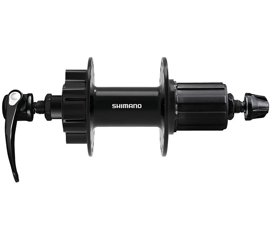 Buje Shimano Disc FH-QB400 RP 135 mm, 32 agujeros, 6 agujeros, QR, n.° 8-11 v.