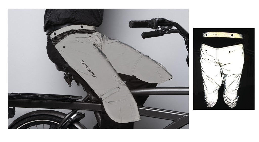 Protezioni gambe antipioggia Rainlegs grigio riflettente, t. XL