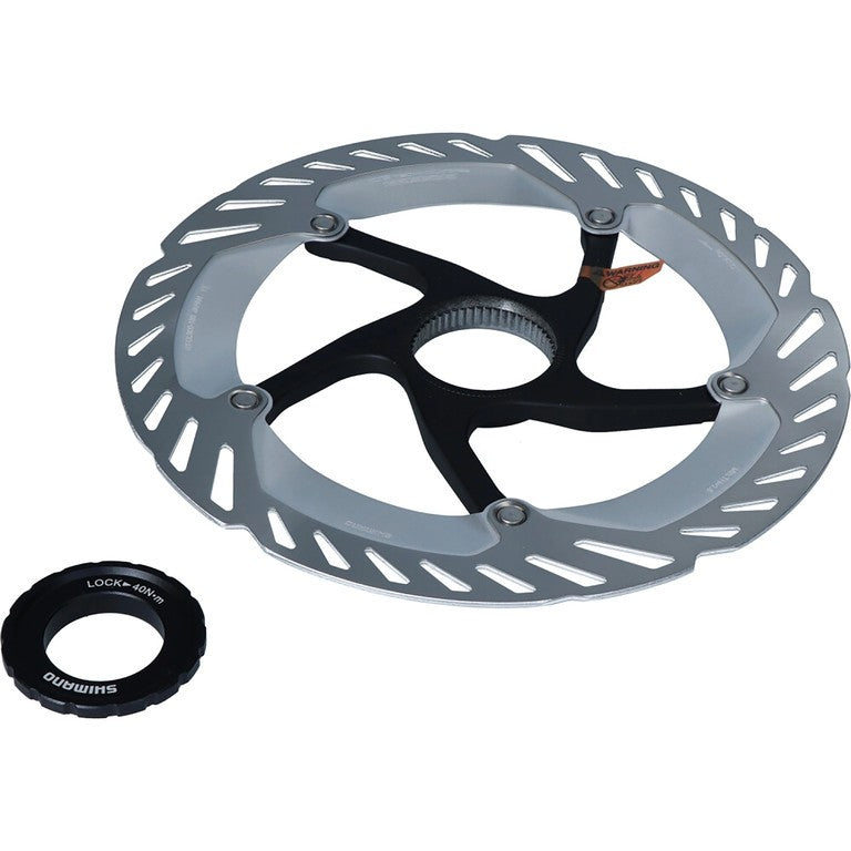 Disco de freno Shimano RT-CL800 140 mm CL con anillo de bloqueo de dientes externo.