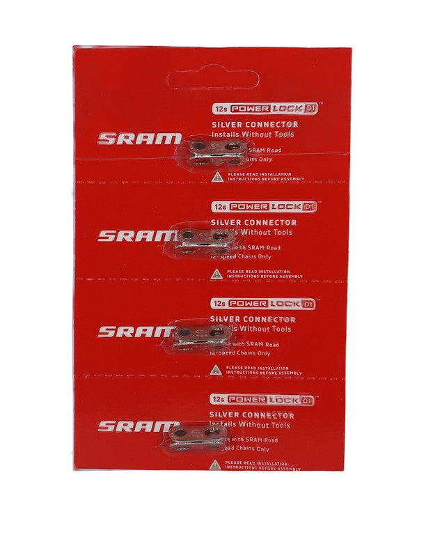 Juego de cadenas de carretera SRAM (4 piezas), color plata, 12 velocidades, Power Lock D1