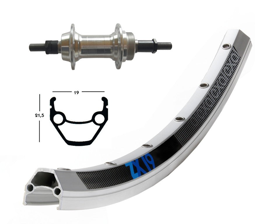 r.post.26x1.75,rigida,a scan.,36 buchi Exal ZX 19 col.arg.., raggi Niro