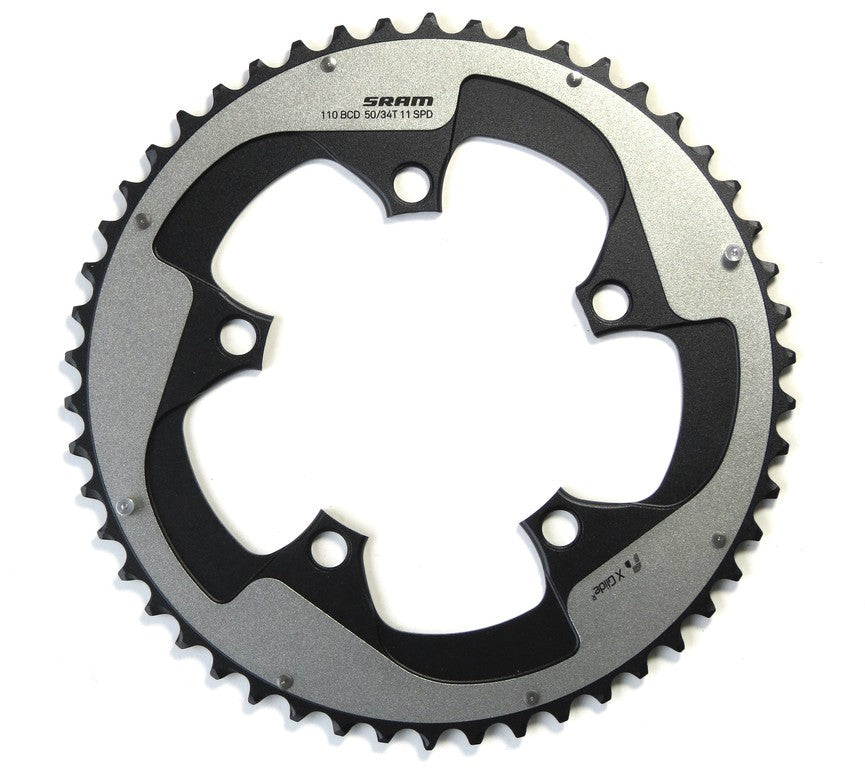 Sram Red22 11-fach X-Glide Allu Kettenblatt grau 50d S3 Yaw 110Ø 5f.p.50/34d
