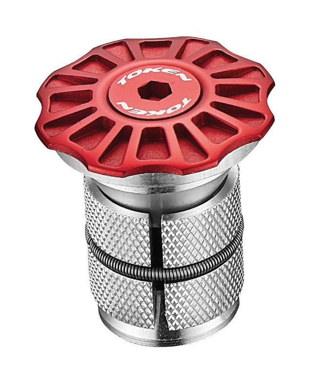 Tapón A-Head TOKEN Arsenal Top Cap 1 1/8" rojo, CNC con expansor