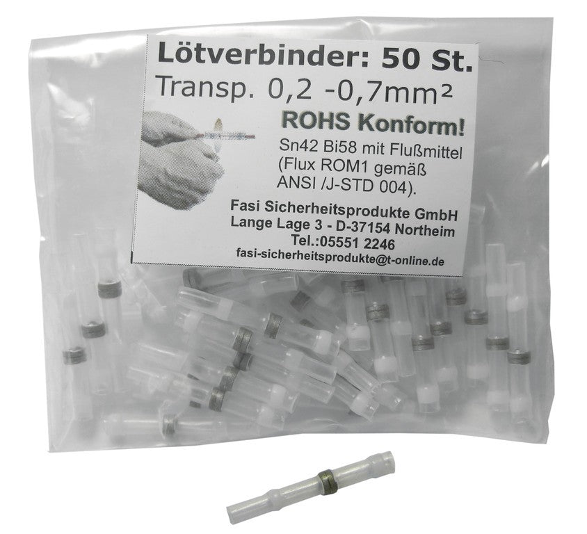 Conector de soldadura para cable de luz de 0,2-0,7 mm, transparente, 50 unidades