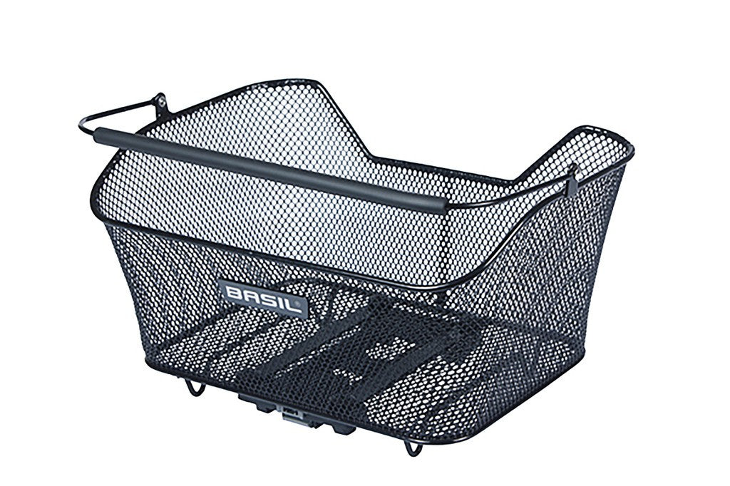 Cestino post. Basil Base M MIK nero, maglie str., acciaio, MIK