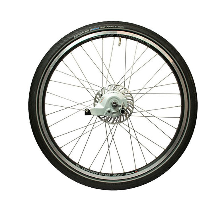 Rueda trasera Babboe Shimano Nexus 26", negra, 7 velocidades, con cámara de aire + neumático