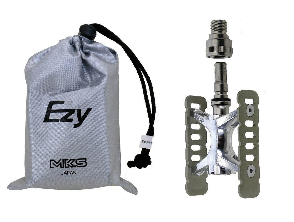 Pedale MKS CLIP-ON estraibile finish titanio, con borsa