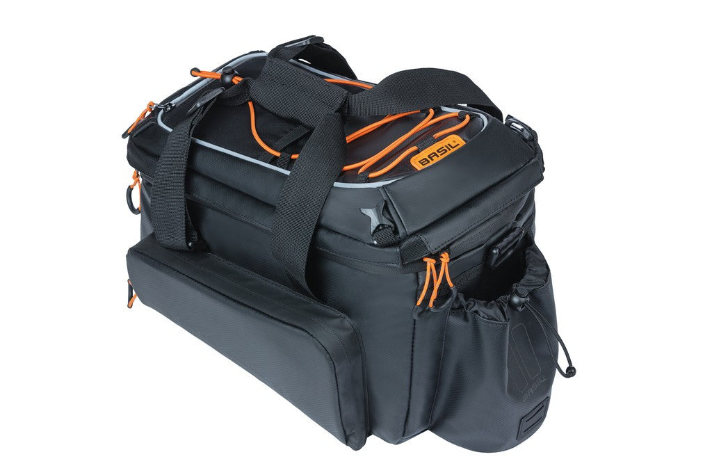 Bolsa de transporte Basil Miles XL Pro MIK negra/naranja, 31x23x20cm, 36l, MIK