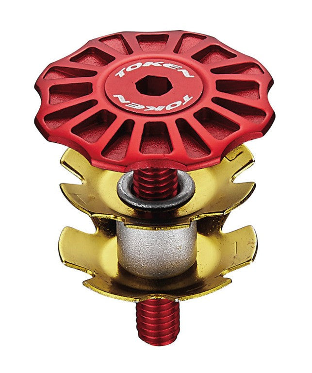 Tapón A-Head TOKEN Arsenal Top Cap 1 1/8" rojo, CNC con araña