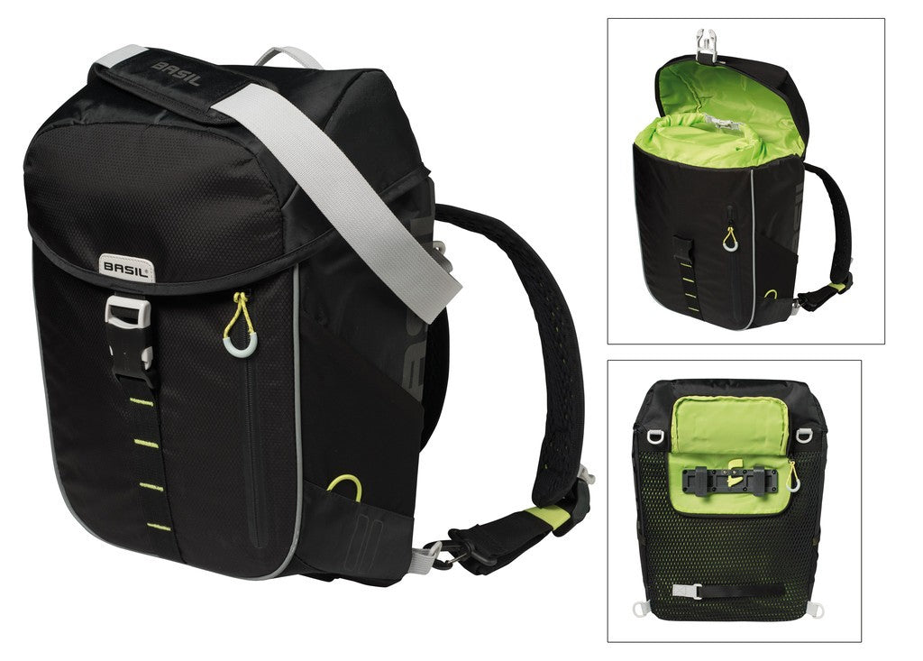 Borsa singola Basil Miles black lime, 31x17x44cm, 17l, imperm.