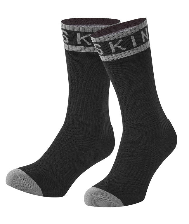 Calzini SealSkinz Scoulton nero/grigio, t. XL