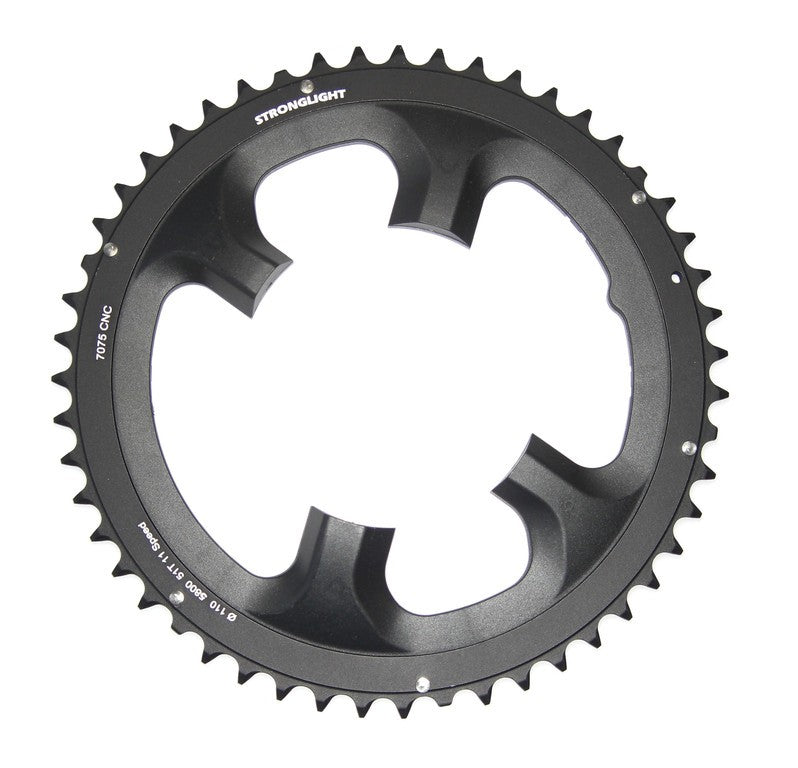 Stronglight Typ 105-110 mm externes 53-Zähne-Kettenblatt, schwarz, 11-fach.
