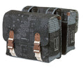 Bolsa doble Basil Boheme color carbón, bandas reflectantes, 35 litros