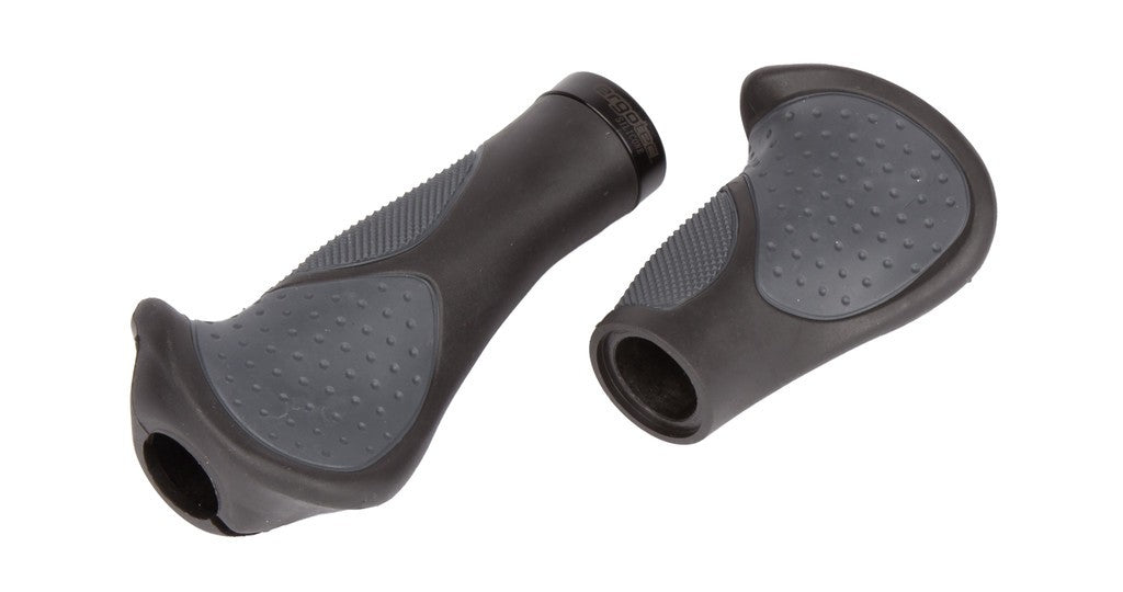 Ergotec Frisco 2 Silikongriffe 140/95 mm, Ø 22 mm, Schwarz/Grau, Silikon