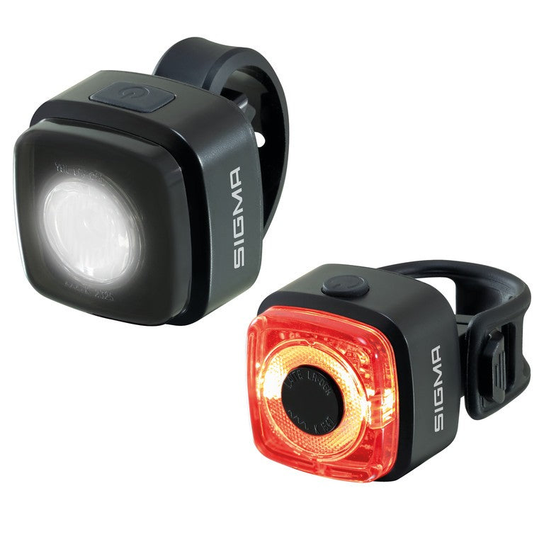 Set di luci LED a batt. SIGMA Aura Micro nero, cert. StVZO