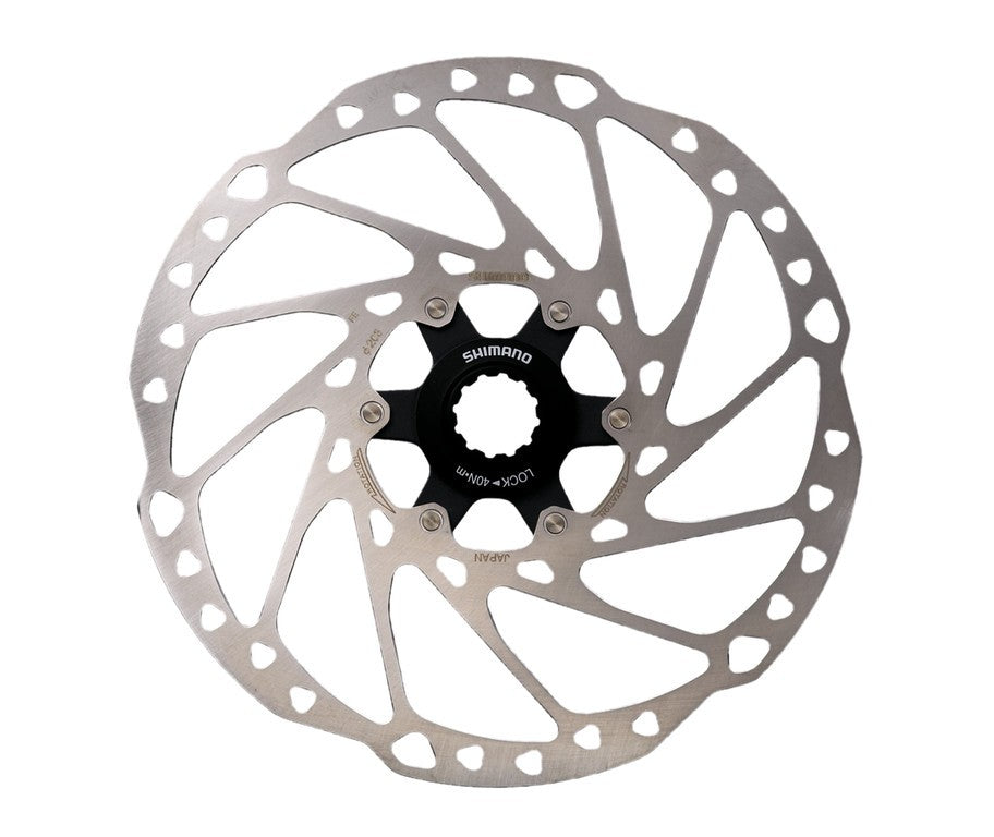 Shimano SM-RT64 203mm Centerlock Bremsscheibe mit Sicherungsring.
