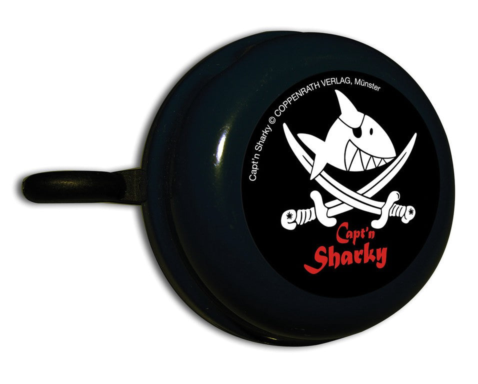 Campanello Bike Fashion Captn Sharky nero,con motivo,Ø55mm,su cartoncino