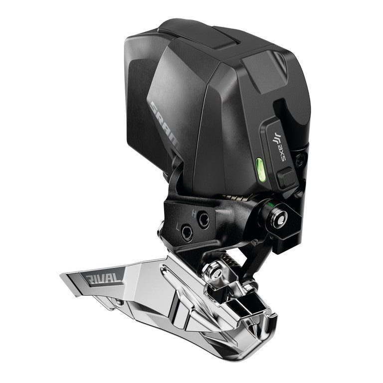 Desviador delantero SRAM Rival AXS E1 Braze-on, 2x12, Rd/Yaw, negro