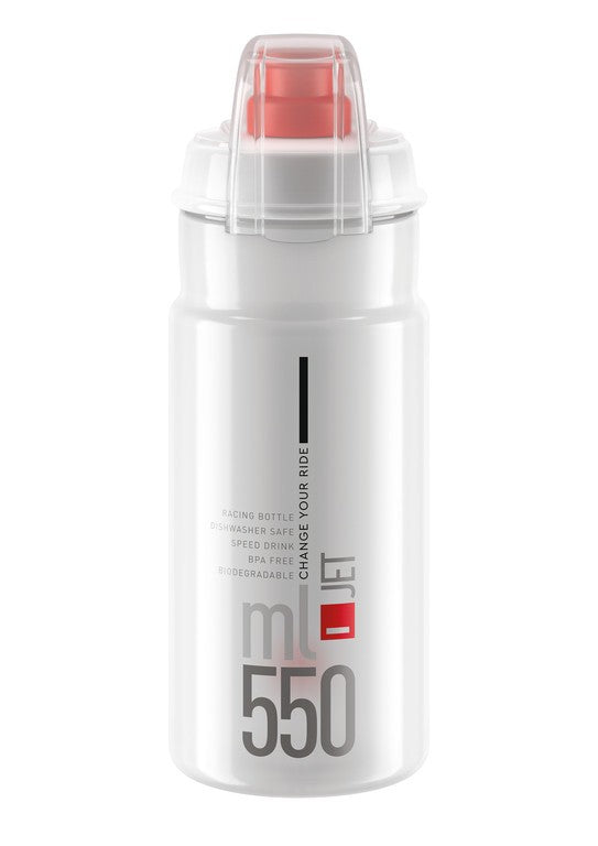 Borraccia Elite Jet Plus 550ml, trasparente/rosso, polietilene