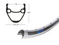 Llanta Exal XP-19 de 28", op. plata, 36 agujeros, 622-19, LV 8,5 mm