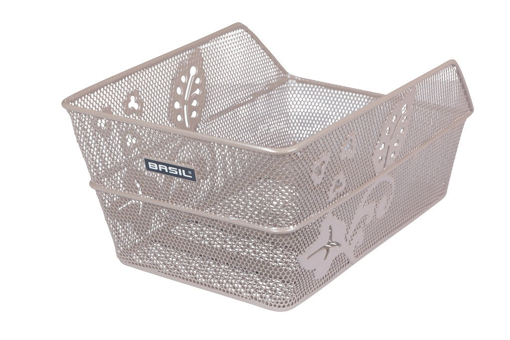 Cestino post. Basil Cento Flower S 38x24x11 cm, nude metallic, maglie str.