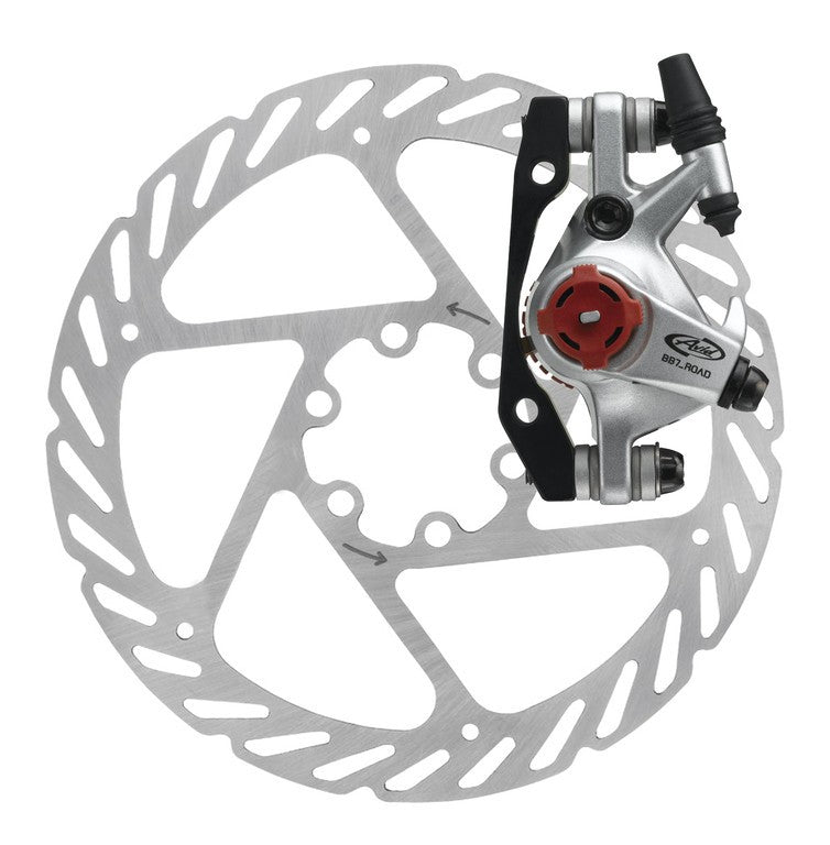 Mecánico Avid BB7 Road. Freno de disco RP, platino, rotor de 140 mm.