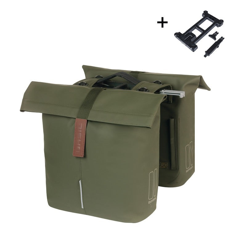 Borsa doppia Basil City MIK moss green, 28-32l, MIK