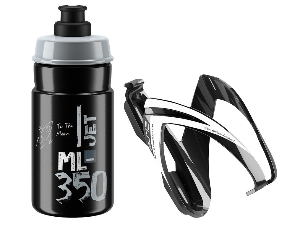Borraccia JET + Portaborr. CEO Elite Kit 350ml, nero/grigio, nero/bianco luc.