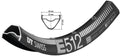 Llanta DT Swiss E 512 de 27,5", negra, 28 agujeros, 584-25, LV 6,5 mm