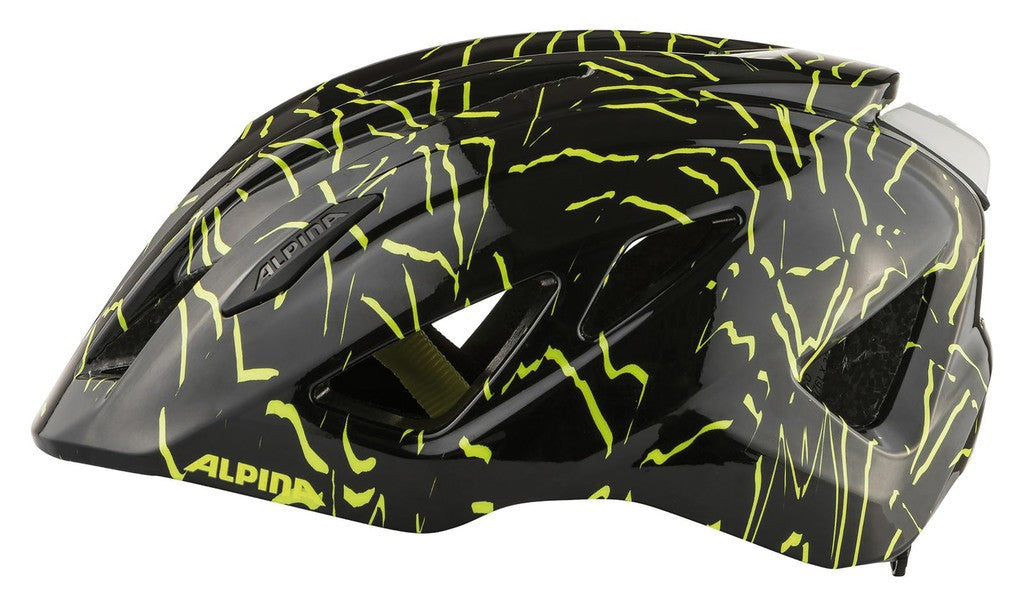 Casco de bicicleta Alpina Pico, negro/amarillo fluorescente, brillo, talla 50-55