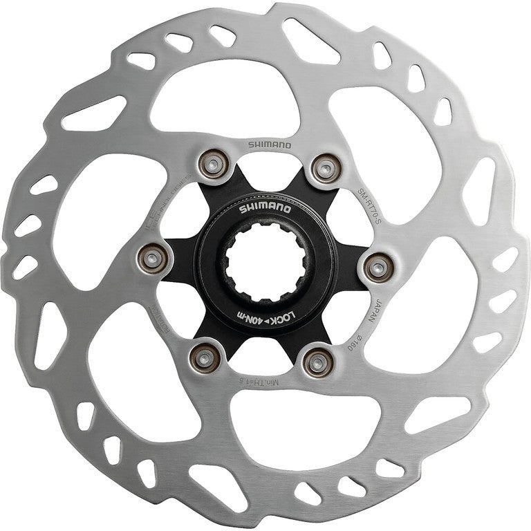 Shimano SM-RT70S 160-mm-Bremsscheibe, Centerlock mit Blockierung. ICE-Tech