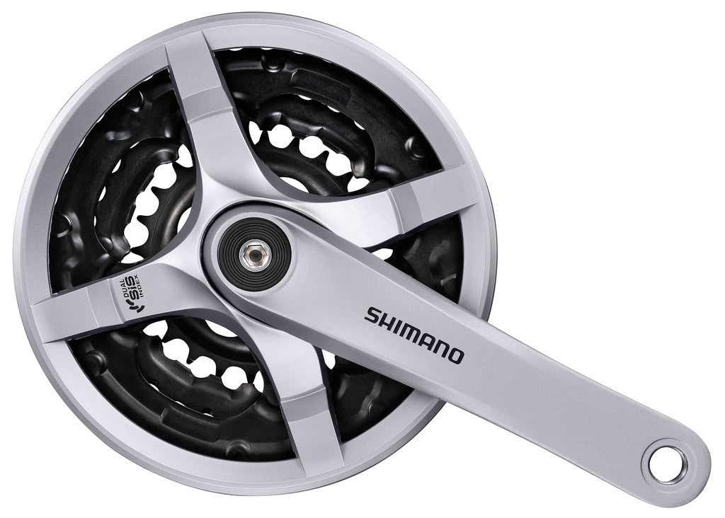 Juego de bielas Shimano FC-TY501 6/7/8v, 24/34/42t, 170mm, plata, c.paracat.