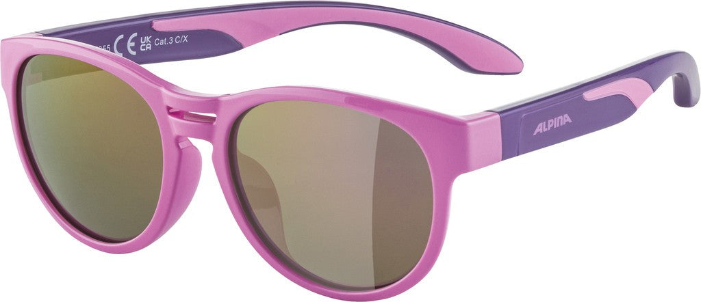 Gafas de sol Alpina Jola, color rosa baya, lente rosa espejada, cat. 3