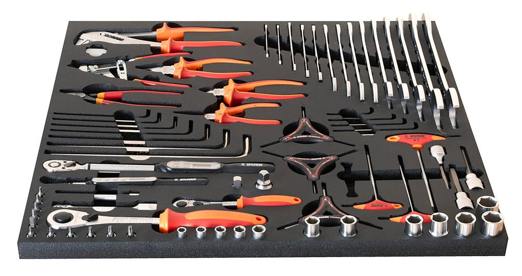 Juego de herramientas para ruedas Unior SOS, rojo, 74 piezas, SET4-2600AC