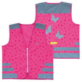 Chaleco de seguridad Wowow Nutty Jacket para niños, rosa con rayas reflectantes, talla L